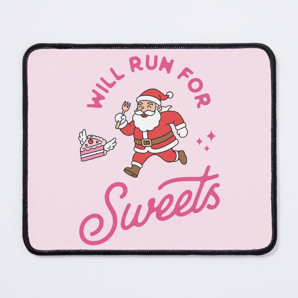 Item preview, Will Run for Sweets - Funny Santa Running and Christmas Cake Lover Design designed and sold by Brogress Project.