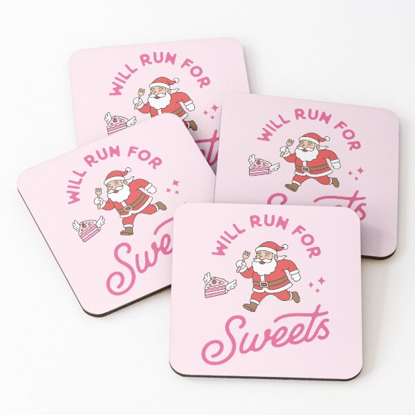 Item preview, Will Run for Sweets - Funny Santa Running and Christmas Cake Lover Design designed and sold by Brogress Project.