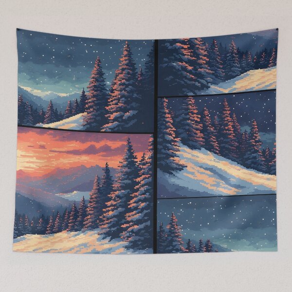 Item preview, Pixel art: Winter landscape through the ages designed and sold by Mianku | Für das Leben.