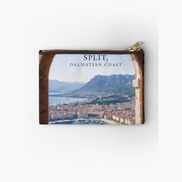 Item preview, Ai image of Split Riva Promenade Window View - Diocletian’s Palace Premium Travel Poster Art Print designed and sold by TrendSh0p.