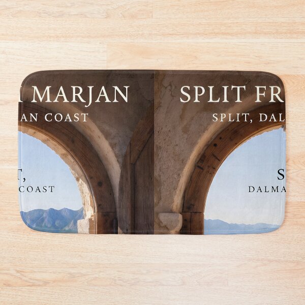 Item preview, Ai image of Split Riva Promenade Window View - Diocletian’s Palace Premium Travel Poster Art Print designed and sold by TrendSh0p.