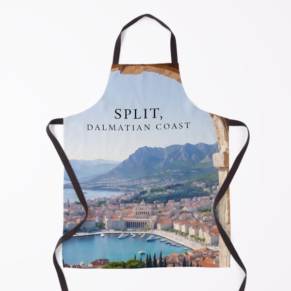 Item preview, Ai image of Split Riva Promenade Window View - Diocletian’s Palace Premium Travel Poster Art Print designed and sold by TrendSh0p.