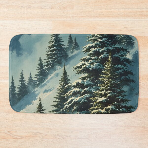 Item preview, Snow-covered fir trees on the mountainside in winter designed and sold by Mianku | Für das Leben.