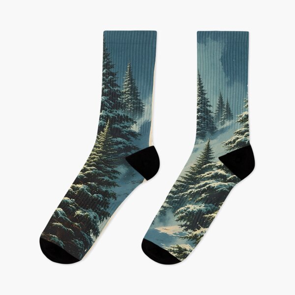 Item preview, Snow-covered fir trees on the mountainside in winter designed and sold by Mianku | Für das Leben.