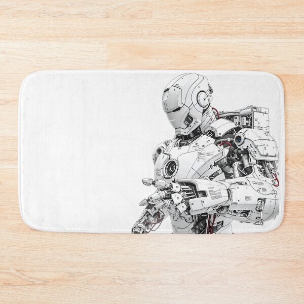 Item preview, Futuristic White Mecha – High-Detail Sci-Fi Robot Illustration designed and sold by Dyan4.