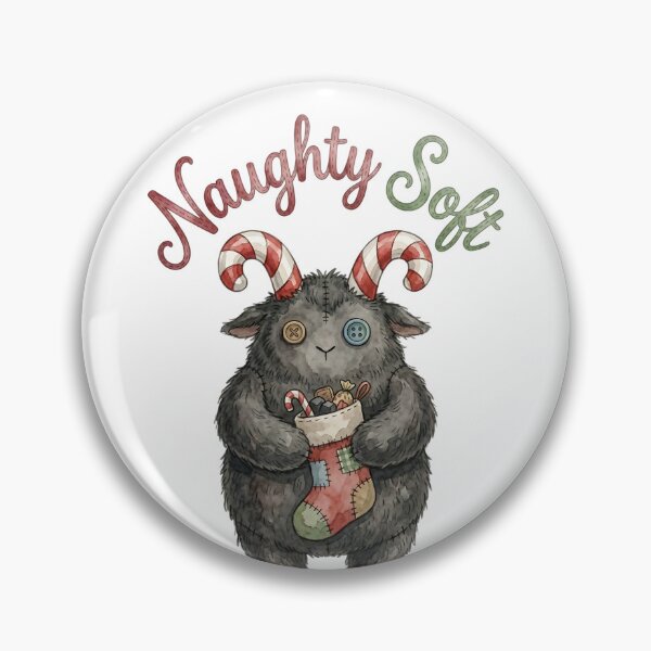 Item preview, Button-Bat Krampus - Cute Patchwork Christmas designed and sold by bapupa.