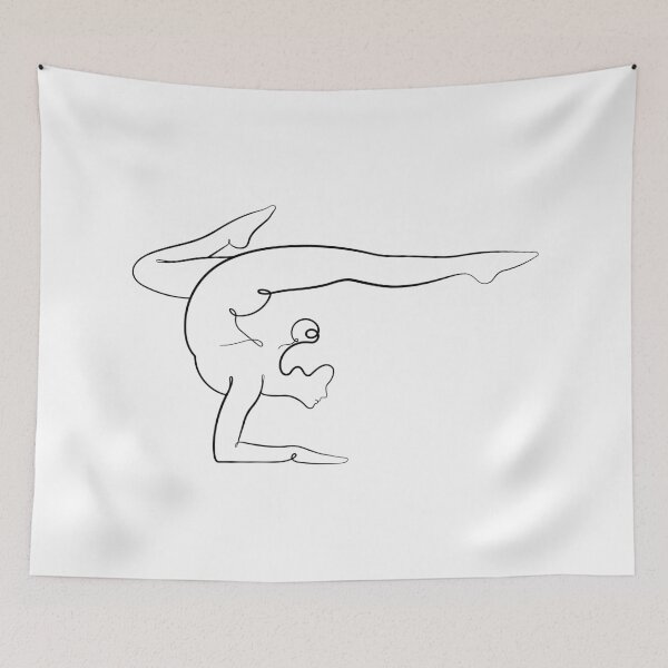 Item preview, Aesthetic Scorpion Pose – Vrschikasana – One Line Drawing designed and sold by altandesign.