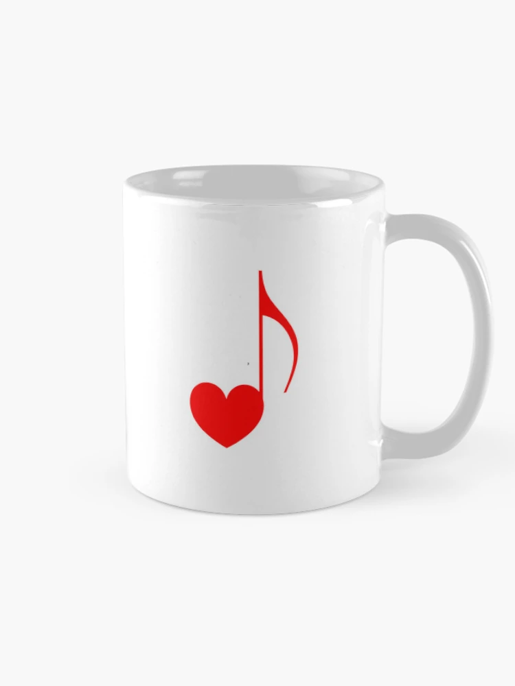 Thumbnail 3 of 6, Coffee Mug, Heart Music Note designed and sold by RubyCollection.