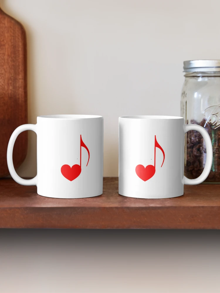 Thumbnail 2 of 6, Coffee Mug, Heart Music Note designed and sold by RubyCollection.