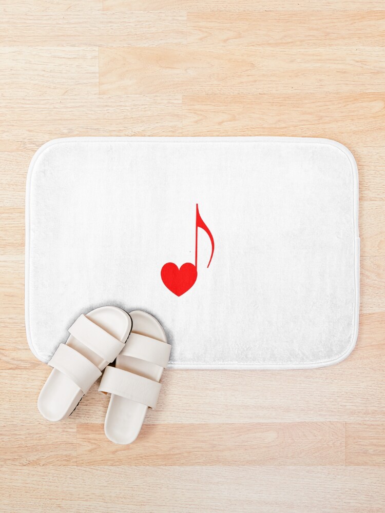 Thumbnail 1 of 6, Bath Mat, Heart Music Note designed and sold by RubyCollection.
