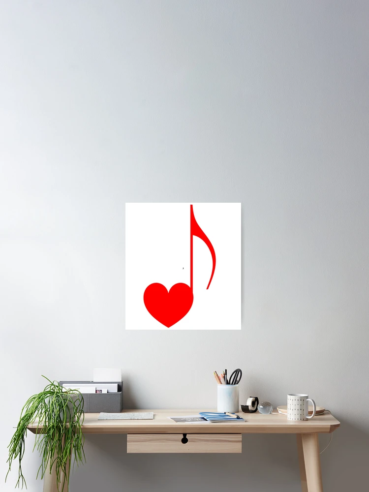 Thumbnail 2 of 3, Poster, Heart Music Note designed and sold by RubyCollection.