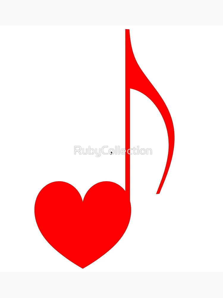 Thumbnail 3 of 3, Poster, Heart Music Note designed and sold by RubyCollection.