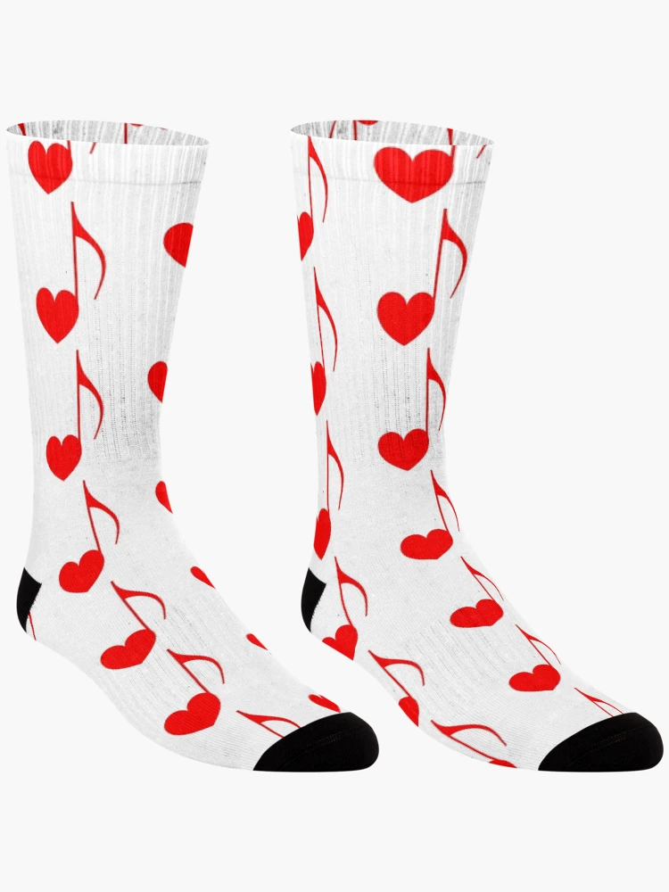 Thumbnail 3 of 5, Socks, Heart Music Note designed and sold by RubyCollection.