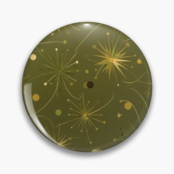 Artikelvorschau, Atomic Starbursts and Cosmic Orbs in Green Gold & Black – Olive Orbit entworfen und verkauft von The Print Parlor.