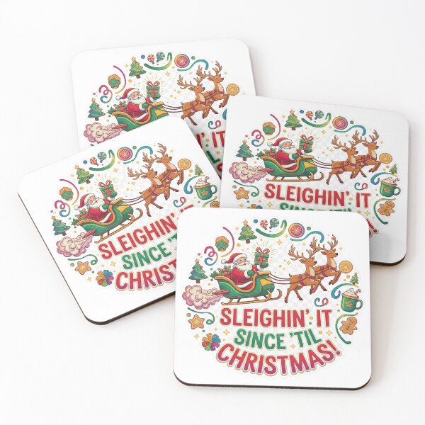 Item preview, Sleighin' It Since 'Til Christmas! - Festive Santa & Reindeer Holiday Design designed and sold by Sushikidsntod.