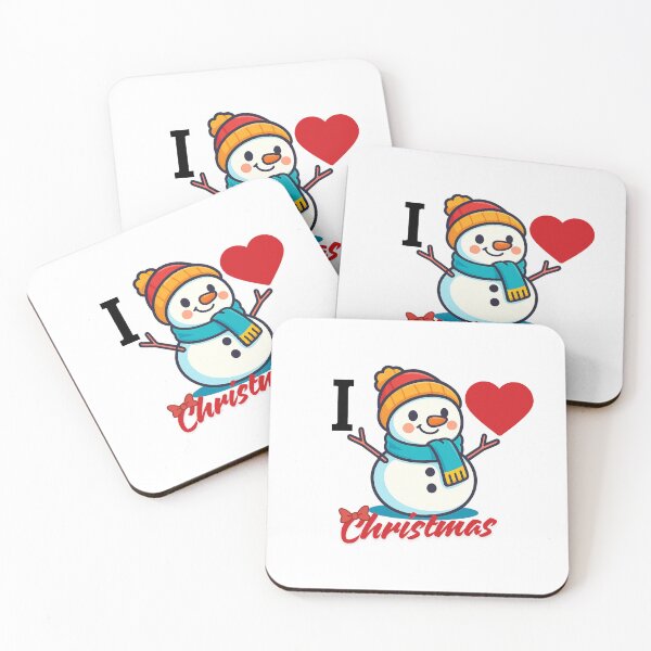 Item preview, I Love Christmas Cute Snowman Heart Holiday Graphic designed and sold by HUMORONCOTTON.