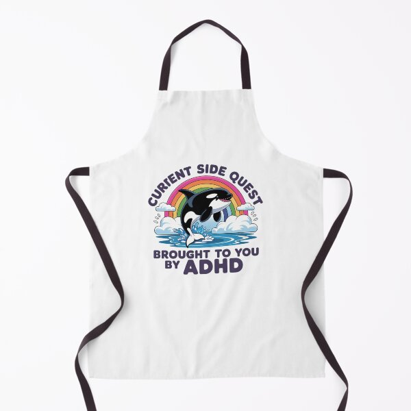 Item preview, Cute ADHD Side Quest Design – Funny Rainbow Whale Distraction Sticker designed and sold by Suzy Perez Art.