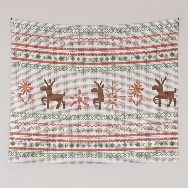 Item preview, Vintage Knitted Reindeer Christmas Pattern designed and sold by FratddArtworks.