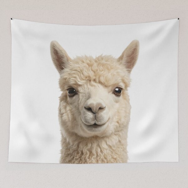 Item preview, Fluffy Alpaca Portrait – Happy Lama Smile designed and sold by DAGHO.