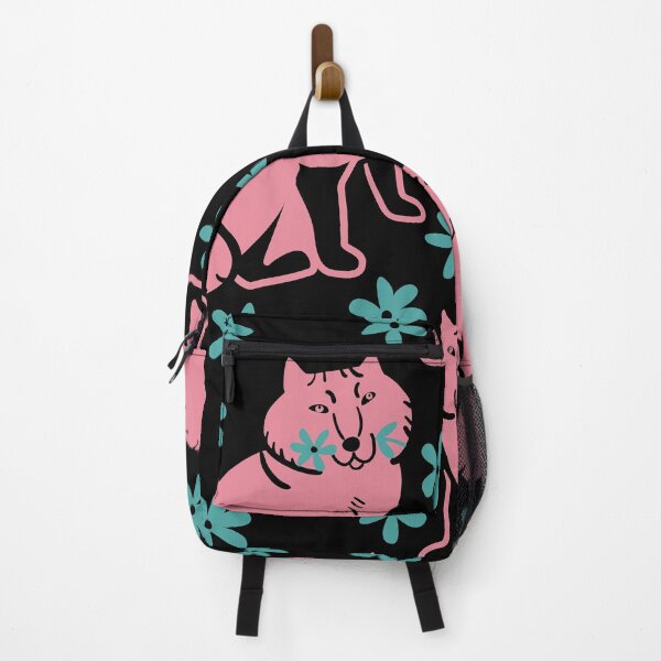 Item preview, Fox pattern in scandinavian style Black pink and Turquoise designed and sold by belettelepink.