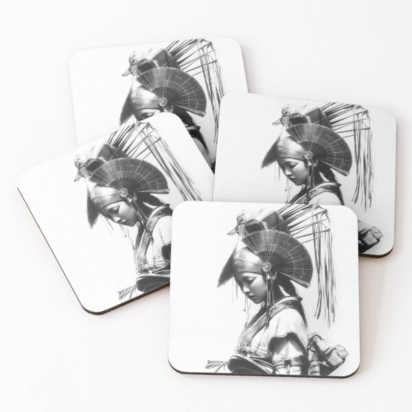 Item preview, The Last Geisha: Sketch Style Samurai Warrior Portrait designed and sold by t5uisiu.