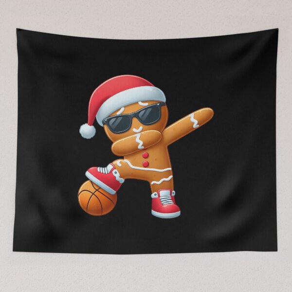 Item preview, Christmas Dabbing Gingerbread Santa Hat Basketball designed and sold by JanetCarolyn.