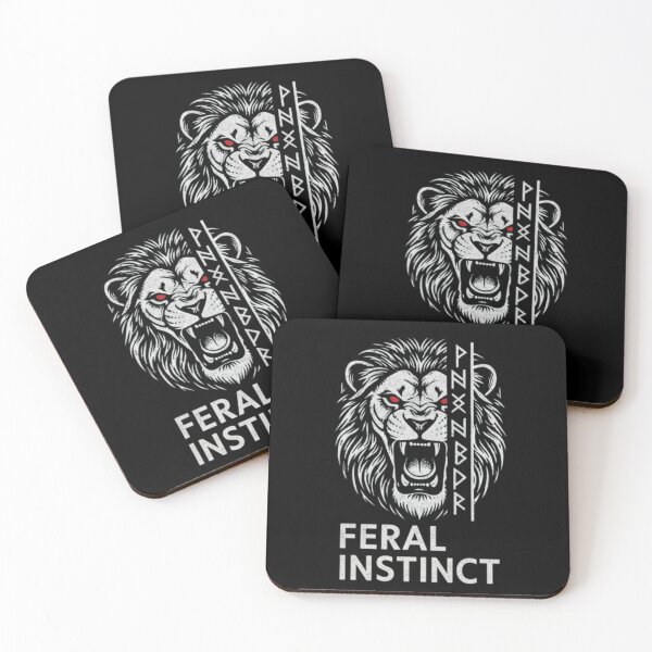 Item preview, Feral Instinct – Roaring Lion with Runes designed and sold by Dogandesighn.