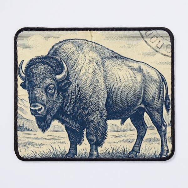 Item preview, Vintage Engraved American Bison Stamp Art designed and sold by EverBranz-stor.
