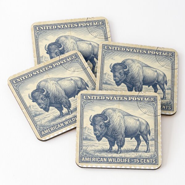 Item preview, Vintage Engraved American Bison Stamp Art designed and sold by EverBranz-stor.