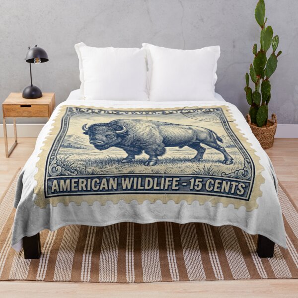 Item preview, Vintage Engraved American Bison Stamp Art designed and sold by EverBranz-stor.