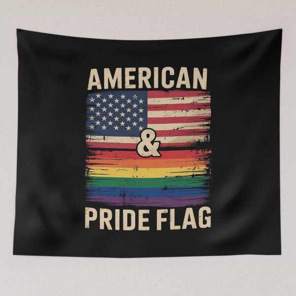 Item preview, LGBTQ Lesbian Gay Pride 4th of July American Rainbow Flag  designed and sold by Belkisallen.