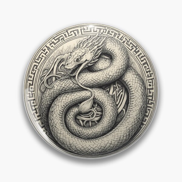 Item preview, Norse Serpent Medallion – Viking Snake Circle T-Shirt Design designed and sold by Mythic Tide.
