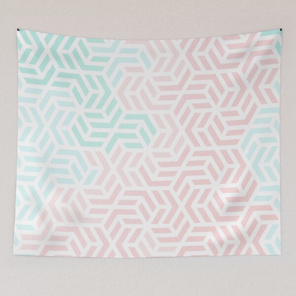 Item preview, Pastel Deco Hexagon Pattern - Aqua and Pink #pastelvibes #pattern #deco designed and sold by Dominiquevari.