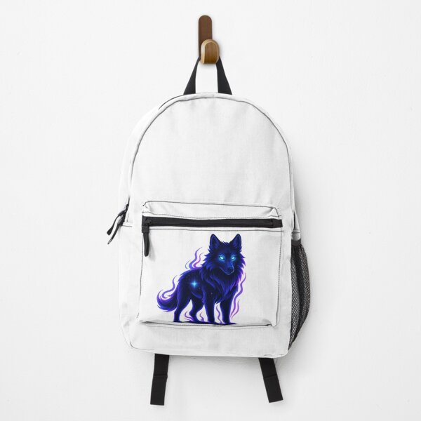 Item preview, Neon Cosmic Wolf – Mystical Blue Spirit Animal Art designed and sold by GlowAIDesigns.