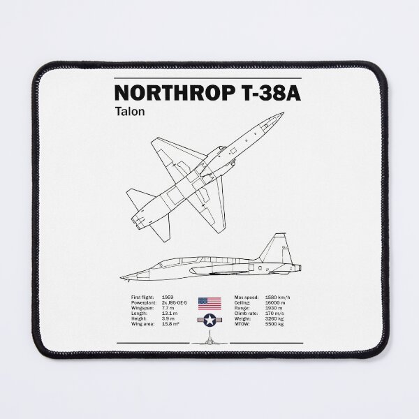 Item preview, Northrop T-38A Talon Blueprint Poster designed and sold by Justinian Matieu.