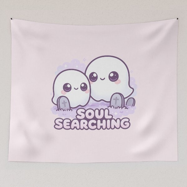 Item preview, Soul Searching – Kawaii Ghosts in Pastel Graveyard designed and sold by JonelCrafts.