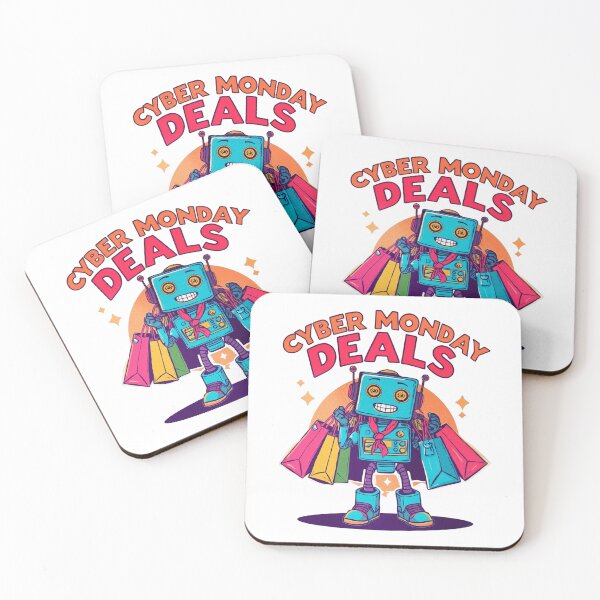 Item preview, Cyber Monday Robot Shopper – Colorful Retro Deals Design designed and sold by phiawdesign9.