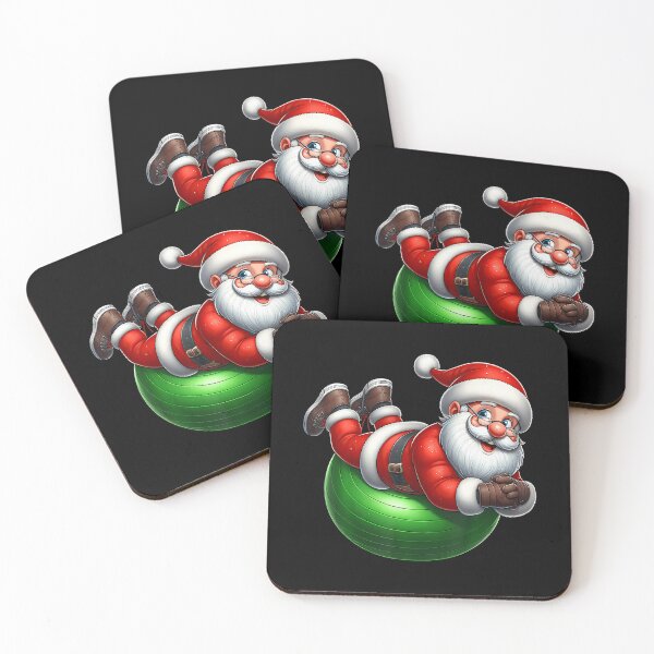 Item preview, Santa Claus Exercise Ball Gym Fitness Workout Christmas designed and sold by HollyTrina1.