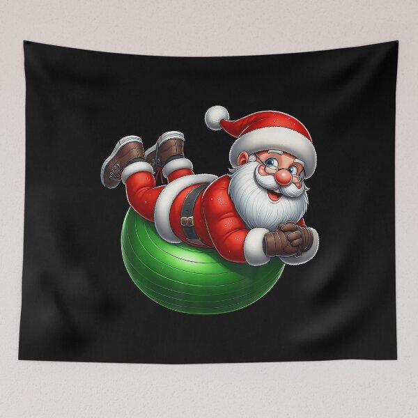 Item preview, Santa Claus Exercise Ball Gym Fitness Workout Christmas designed and sold by HollyTrina1.