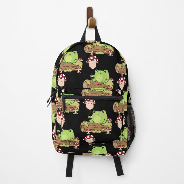 Item preview, Cottagecore Aesthetic Kawaii Frog Holding A Mushroom Balloon designed and sold by TamaraIrma.