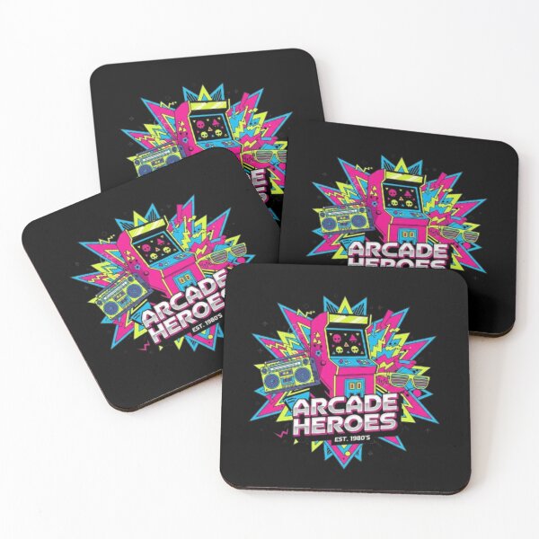 Item preview, Arcade Heroes – Neon Retro 80s Design designed and sold by Dogandesighn.
