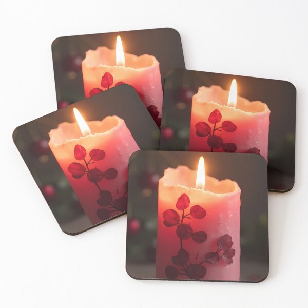 Item preview, Pink candle with plant decorations in the shape of cherry blossoms designed and sold by Mianku | Für das Leben.