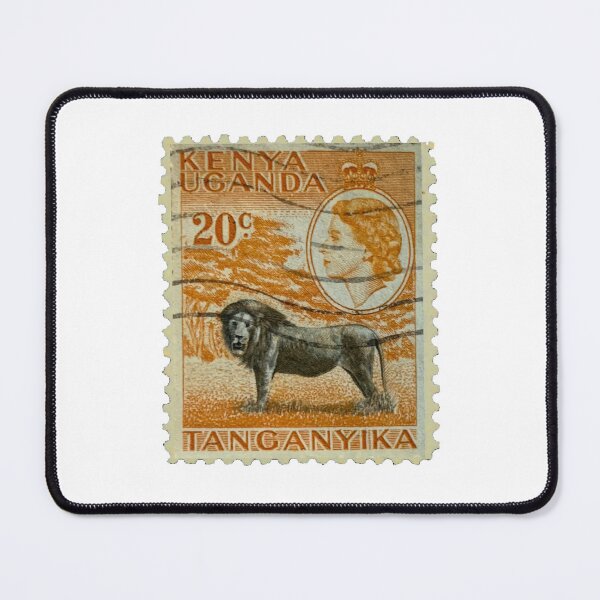 Item preview, Vintage Uganda Kenya Lion Orange Postage Stamp designed and sold by red-amber65.