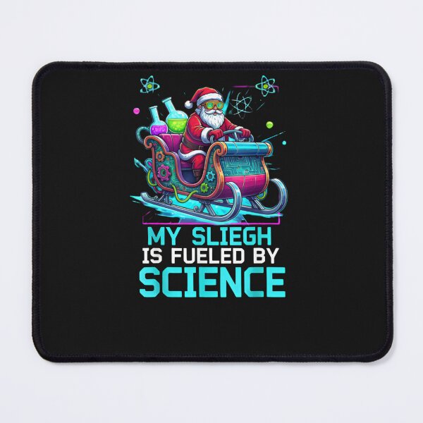 Item preview, Futuristic STEM Sleigh Christmas Tee - Glowing Science & Neon Santa designed and sold by ZyxDes.