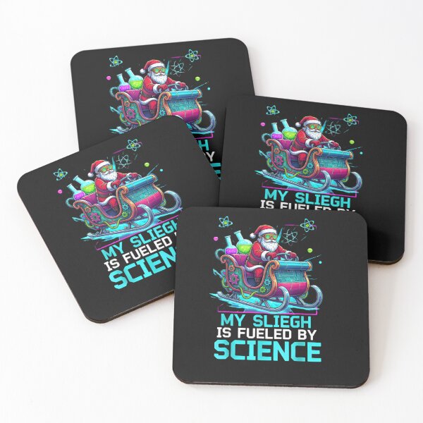 Item preview, Futuristic STEM Sleigh Christmas Tee - Glowing Science & Neon Santa designed and sold by ZyxDes.