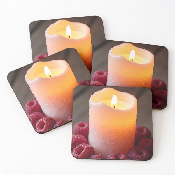 Item preview, Candle and raspberries: A warm play of light for the senses designed and sold by Mianku | Für das Leben.