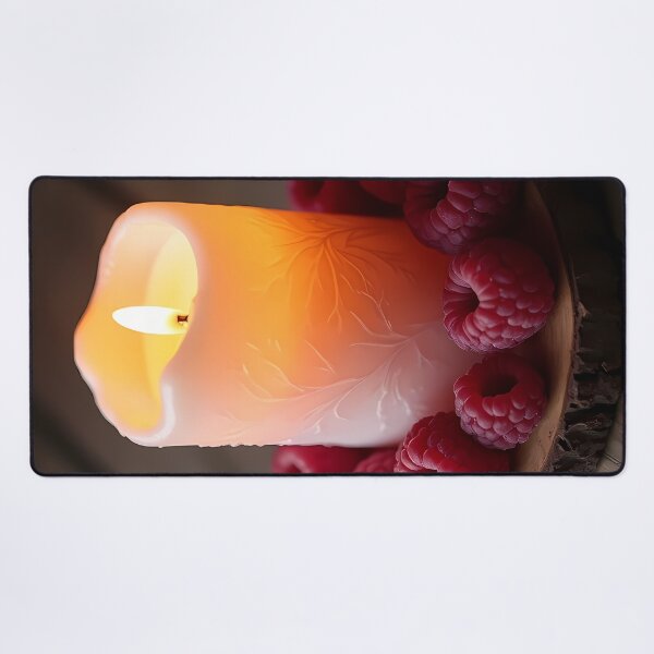 Item preview, Candle and raspberries: A warm play of light for the senses designed and sold by Mianku | Für das Leben.