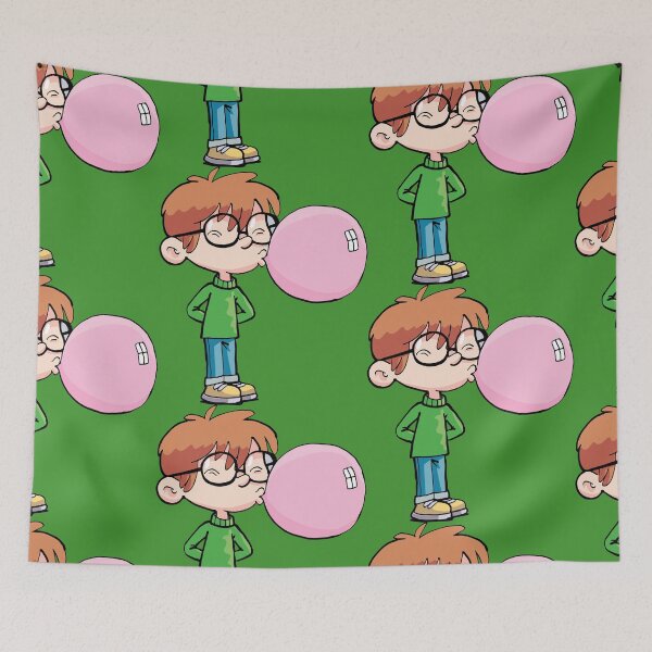 Item preview, boy with glasses blowing a bubble gum balloon designed and sold by duxpavlic.