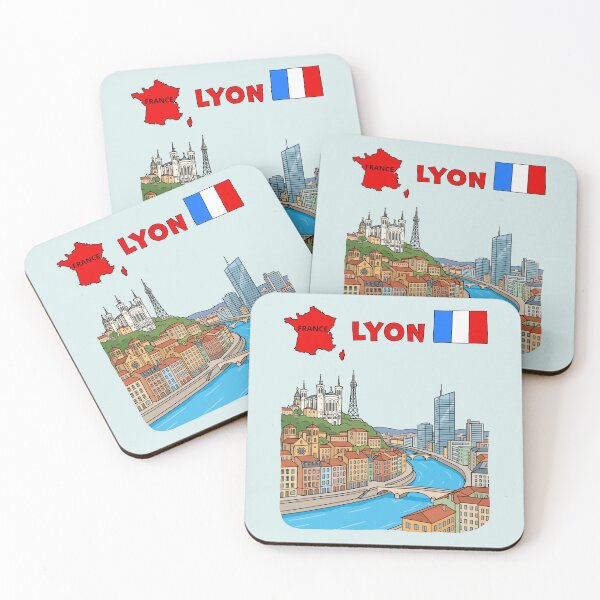 Item preview, Lyon France Colorful Cityscape, Artistic Travel Illustration designed and sold by mashmosh.