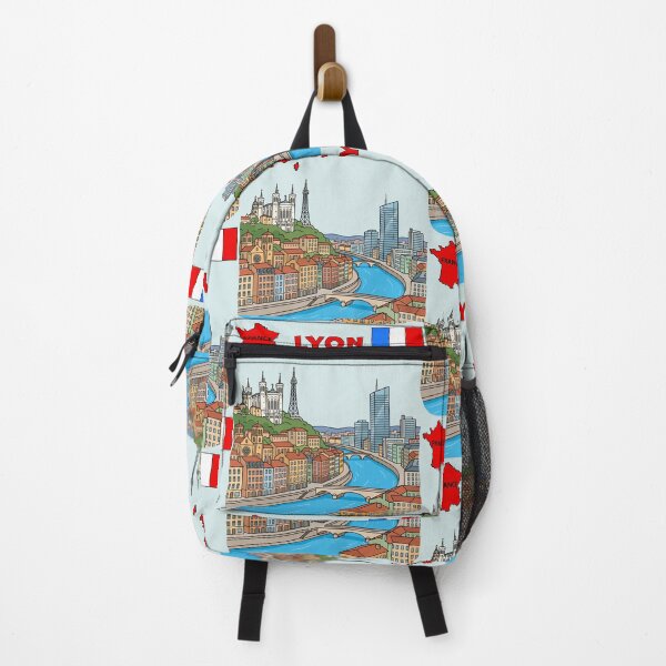 Item preview, Lyon France Colorful Cityscape, Artistic Travel Illustration designed and sold by mashmosh.